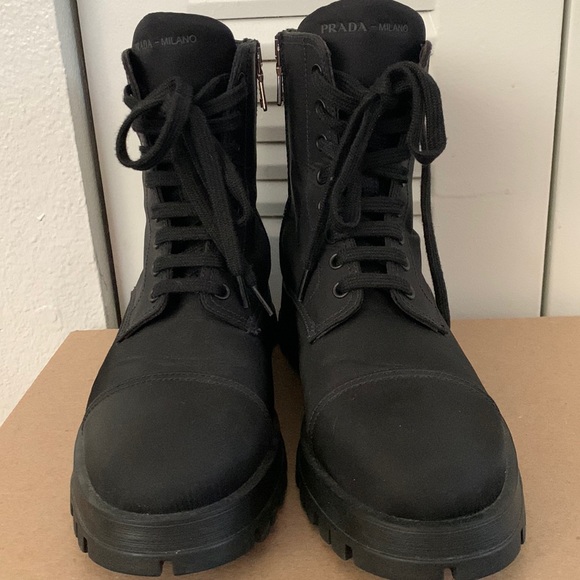 Prada Shoes - Nylon Prada Combat Boots